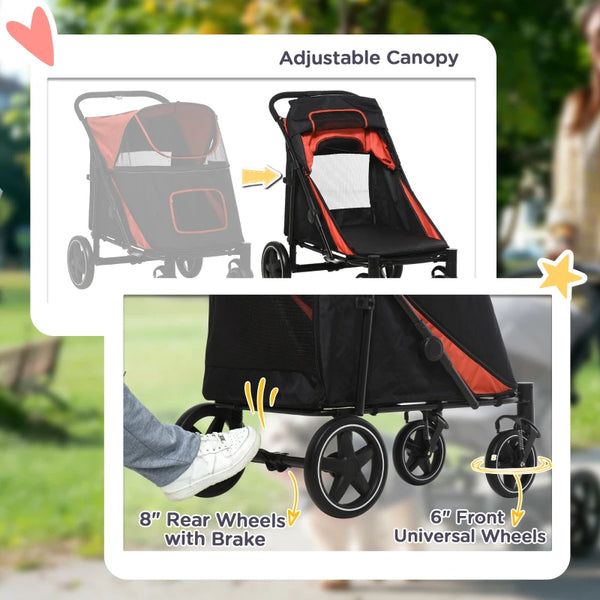 PawHut 167V Foldable Large Pet Stroller