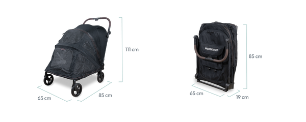 WonderFold Hudson Pet Stroller - with FlatFold™ Technology
