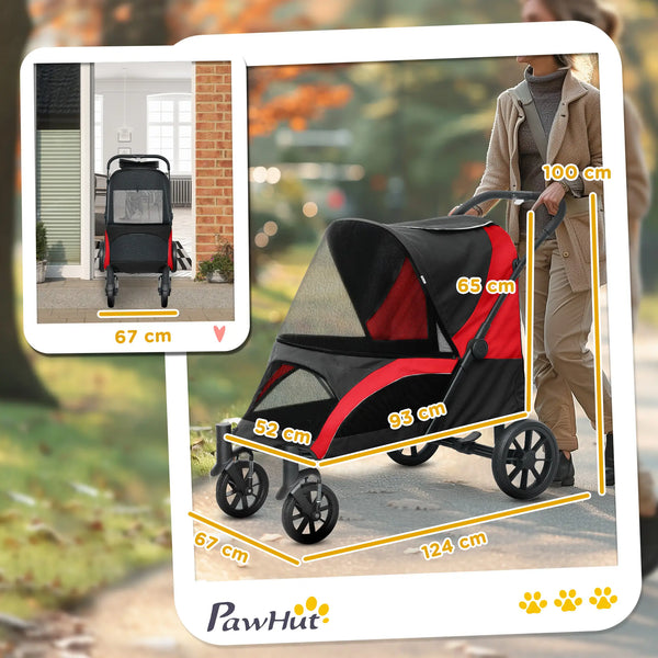 PawHut 210V Shock Absorbing Large Pet Stroller