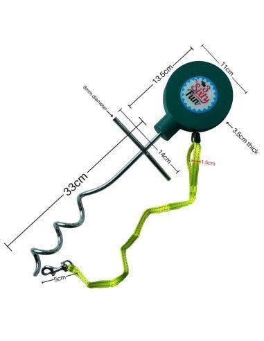 3SixtyFun Tie-out Stake - Petique- Silver Circle Pets