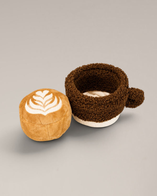 By Teddy Flat White Coffee Cup Dog Toy