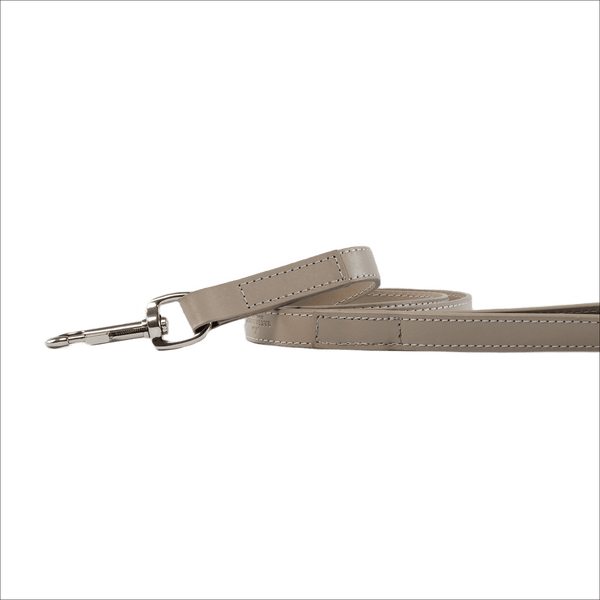 Baker & Bray Sustainable Designer Leather Dog Lead | Ash Dog Leash Baker & Bray Silver Circle Pets