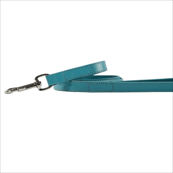 Baker & Bray Sustainable Designer Leather Dog Lead | Lagoon Dog Leash Baker & Bray Silver Circle Pets