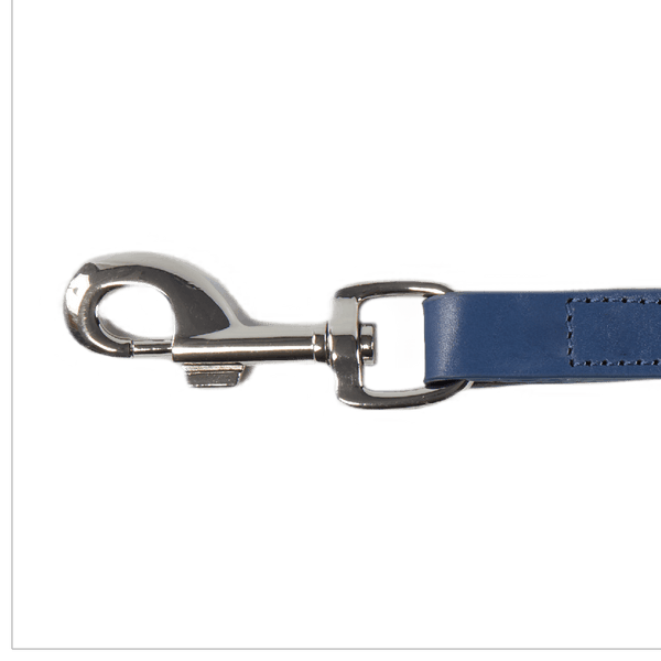 Baker & Bray Sustainable Designer Leather Dog Lead | Navy Dog Leash Baker & Bray Silver Circle Pets