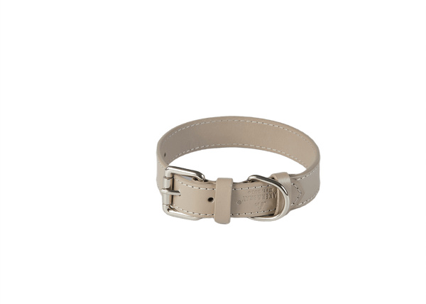 Baker & Bray Sustainable Leather Dog Collar | Ash Dog Collar Baker & Bray Silver Circle Pets