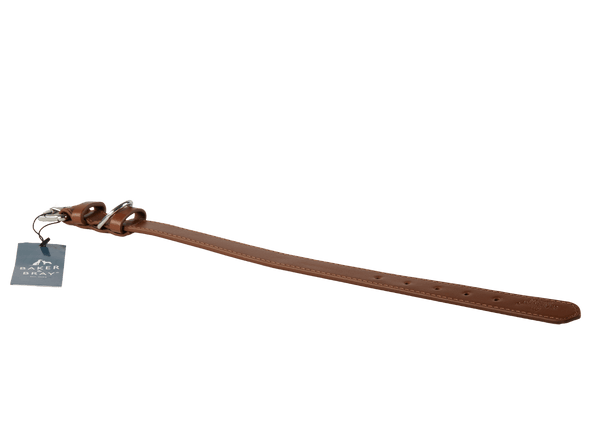 Baker & Bray Sustainable Leather Dog Collar | Brown Dog Collar Baker & Bray Silver Circle Pets