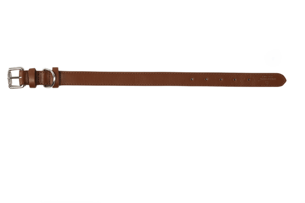 Baker & Bray Sustainable Leather Dog Collar | Brown Dog Collar Baker & Bray Silver Circle Pets
