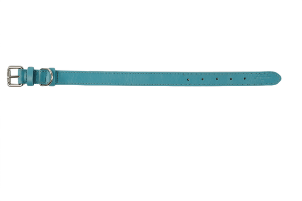 Baker & Bray Sustainable Leather Dog Collar | Lagoon Dog Collar Baker & Bray Silver Circle Pets