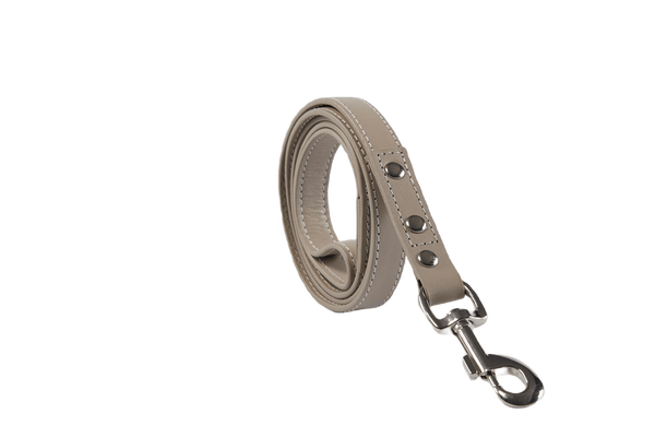 Baker & Bray Sustainable Leather Dog Collar & Lead Set | Ash Dog Collar & Lead Baker & Bray Silver Circle Pets