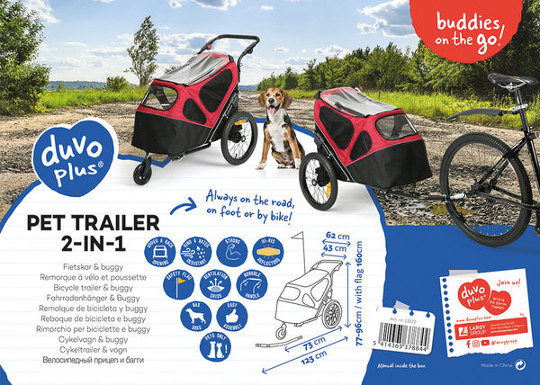 Buddies on the Go! Pet Trailer 2-in-1 | Supports Up To 30kg Pet Ramp Buddies on the go! Silver Circle Pets
