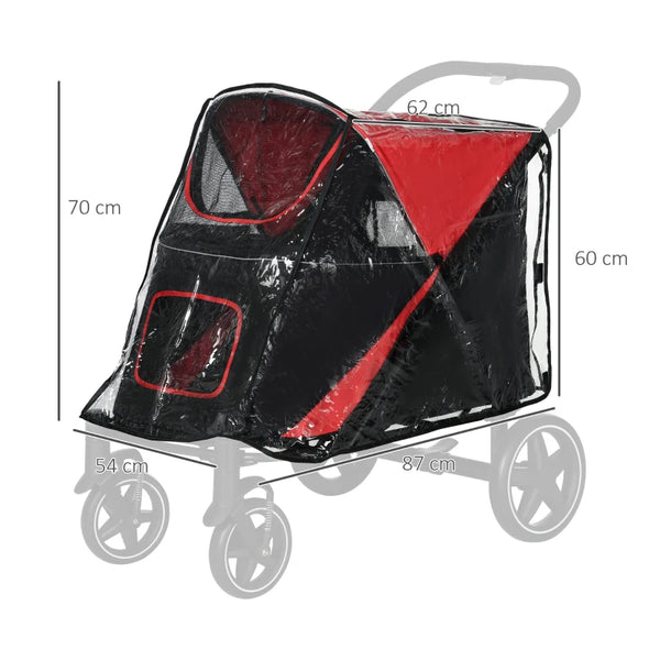 PawHut 167V Foldable Large Pet Stroller Rain Cover