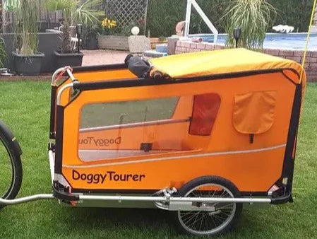 Doggy Tourer Beethoven XL 4-Wheel Dog Bike TrailerDoggy Tourer Silver Circle Pets