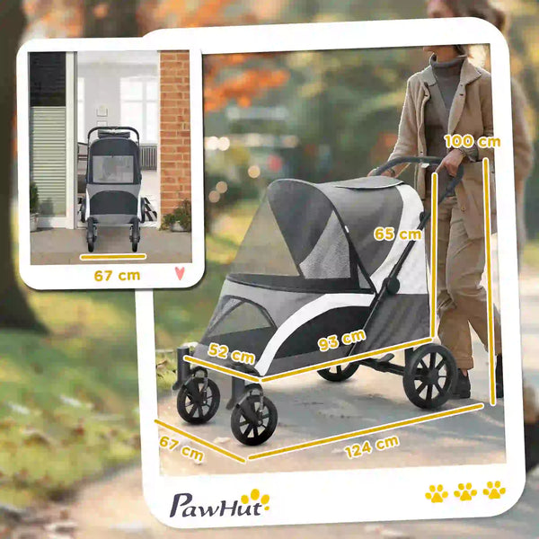 PawHut 210V Shock Absorbing Large Pet Stroller