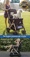 HPZ Pet Rover XL Stroller | Extra-Long Expandable Pet Strollers HPZ Pet Rover Silver Circle Pets