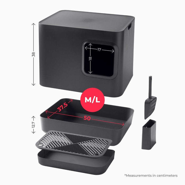 Hoopo Dome Plus Cat Litter Box Cat Litter Box Hoopo Silver Circle Pets