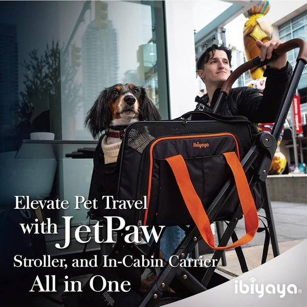 Ibiyaya JetPaw 3-in-1 Pet Stroller/Removable Airline-Approved Carrier | Expandable Rolling Pet Carrier-Backpack