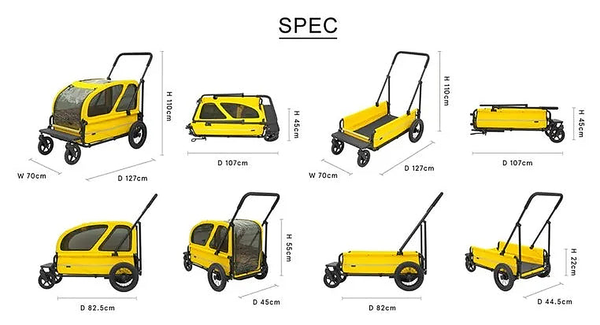 AirBuggy Cube Carriage Pet Cart | Integrated Ramp | Modular Roof