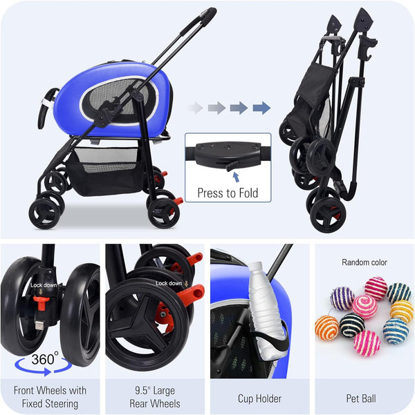 Ibiyaya 5-in-1 Combo EVA Pet Carrier/Stroller | Luxury Package Pet Strollers Ibiyaya Silver Circle Pets
