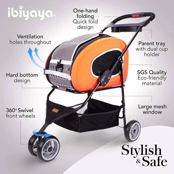 Ibiyaya 5-in-1 Combo EVA Pet Carrier/Stroller | Luxury Package Pet Strollers Ibiyaya Silver Circle Pets