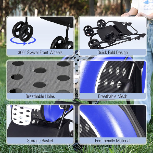 Ibiyaya 5-in-1 Combo EVA Pet Carrier/Stroller | Luxury Package Pet Strollers Ibiyaya Silver Circle Pets