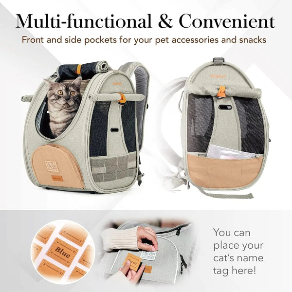 Ibiyaya Adventure Cat Carrier Backpack Pet Accessories Ibiyaya Silver Circle Pets