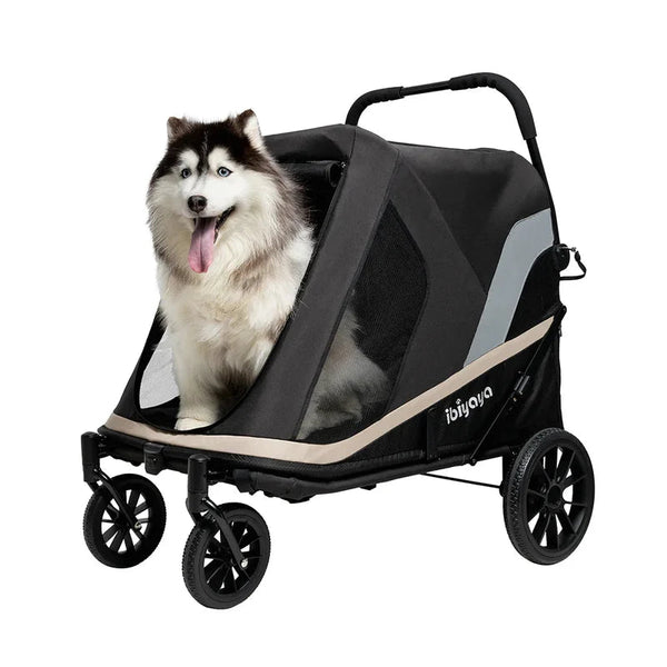 Ibiyaya Grand Cruiser Dog Stroller Rain Cover Rain Cover Ibiyaya Silver Circle Pets