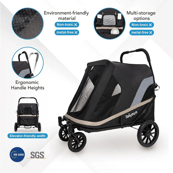 Ibiyaya Grand Cruiser Large Dog Stroller | + Exclusive Free Gift Pet Strollers Ibiyaya Silver Circle Pets
