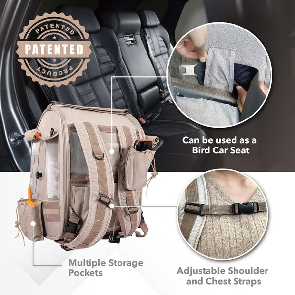 Ibiyaya Trackpack For Birds Pet Accessories Ibiyaya Silver Circle Pets