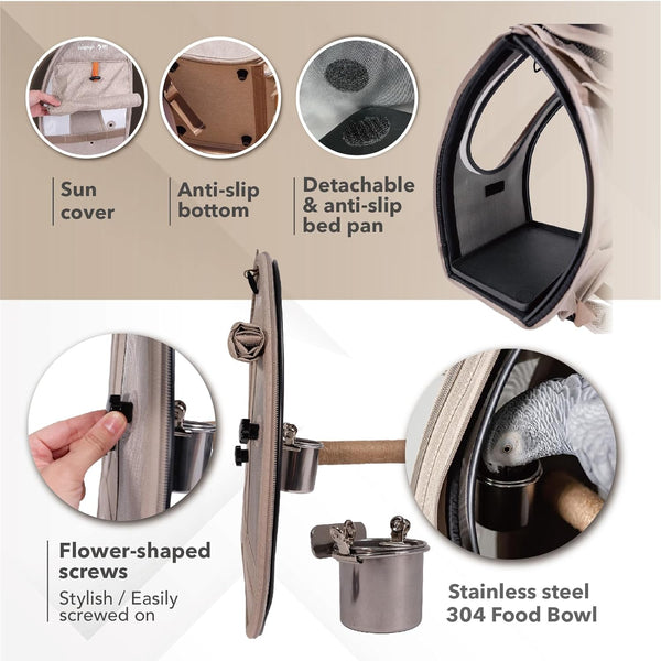 Ibiyaya Trackpack For Birds Pet Accessories Ibiyaya Silver Circle Pets