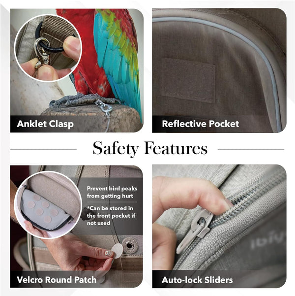 Ibiyaya Trackpack For Birds Pet Accessories Ibiyaya Silver Circle Pets