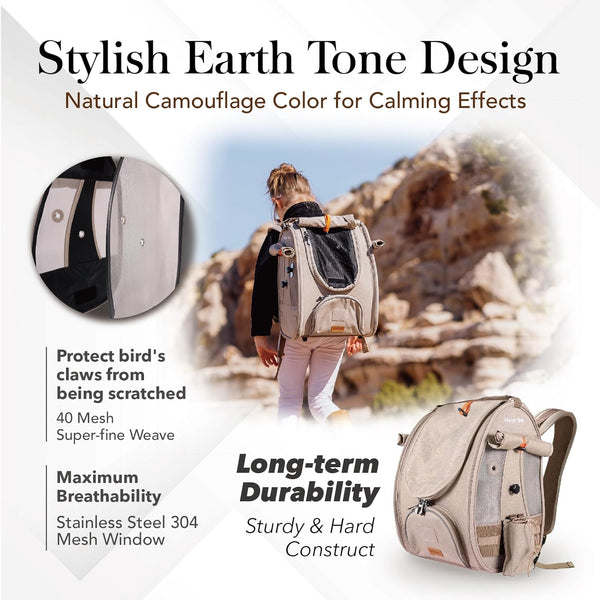 Ibiyaya Trackpack For Birds Pet Accessories Ibiyaya Silver Circle Pets