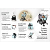 Ibiyaya Travois Tri-fold Pet Stroller & Travel System Pet Strollers Ibiyaya Silver Circle Pets