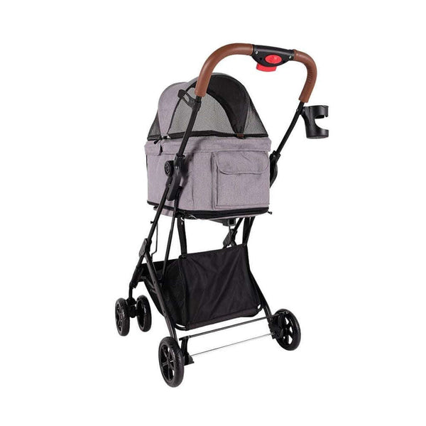 Ibiyaya Travois Tri-fold Pet Stroller & Travel System Pet Strollers Ibiyaya Silver Circle Pets