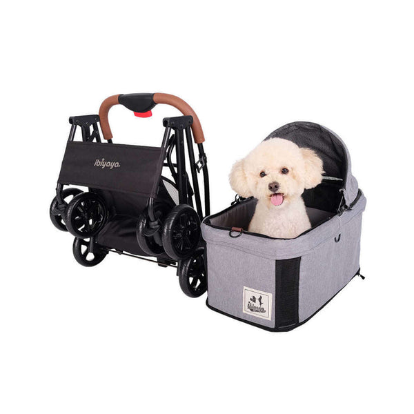 Ibiyaya Travois Tri-fold Pet Stroller & Travel System Pet Strollers Ibiyaya Silver Circle Pets