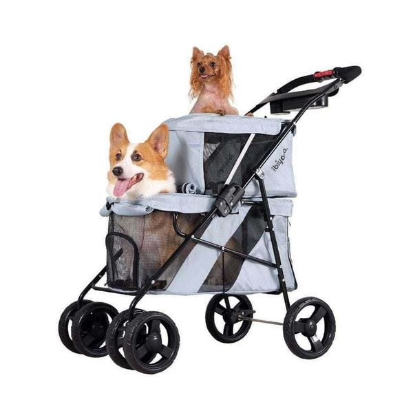 Ibiyaya® Double Decker Dog Pram Pet Strollers Ibiyaya Silver Circle Pets
