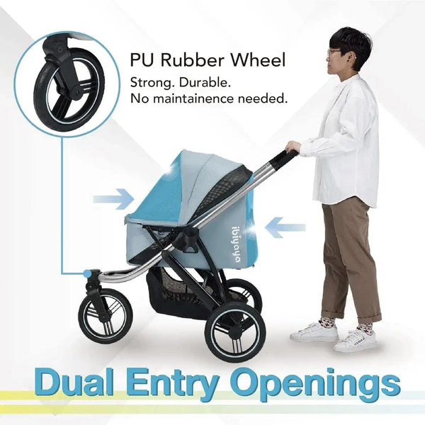 Ibiyaya® The Beast Dog Jogging Stroller | + Exclusive Free Gift Pet Strollers Ibiyaya Silver Circle Pets