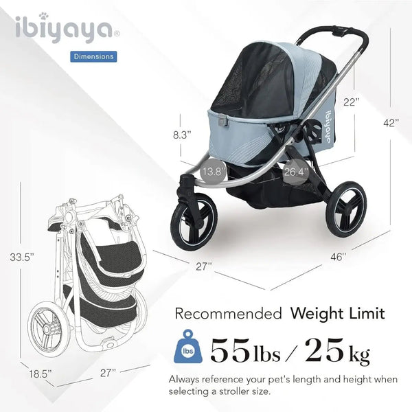 Ibiyaya® The Beast Dog Jogging Stroller | + Exclusive Free Gift Pet Strollers Ibiyaya Silver Circle Pets