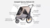 InnoPet® Sporty Deluxe Pet Pram & Dog Bike Trailer with Free Rain Cover Pet Strollers Innopet Silver Circle Pets