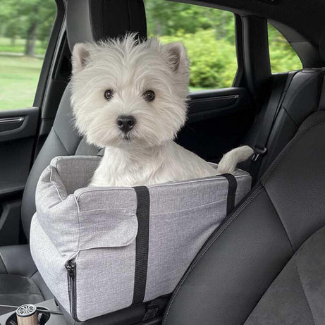 Julibee Centre Console Dog Car Seat Silver Circle Pets