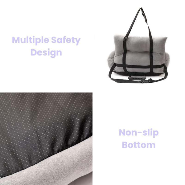 Julibee Fluff Dog Car Seat Bed Dog Car Seat Julibees Silver Circle Pets