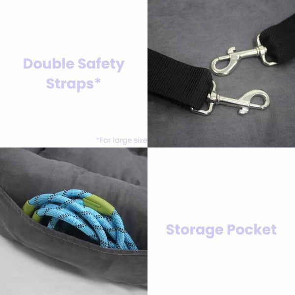 Julibee Fluff Dog Car Seat Bed Dog Car Seat Julibees Silver Circle Pets