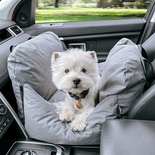 Julibee UltraSoft Large Dog Car Bed Dog Car Seat Julibees Silver Circle Pets
