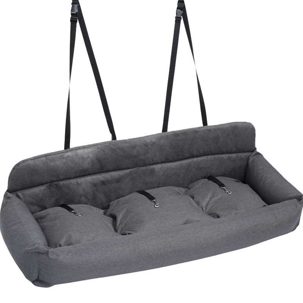 Julibee UltraSoft Large Dog Car Bed Dog Car Seat Julibees Silver Circle Pets