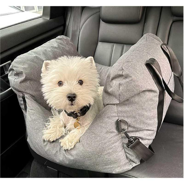 Julibee UltraSoft Large Dog Car Bed Dog Car Seat Julibees Silver Circle Pets