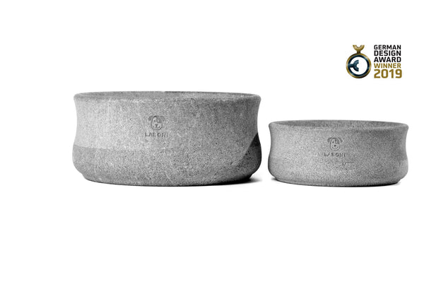 Laboni Soapstone Dog & Cat Bowl Rocky Pet Bowls, Feeders & Waterers Laboni Silver Circle Pets