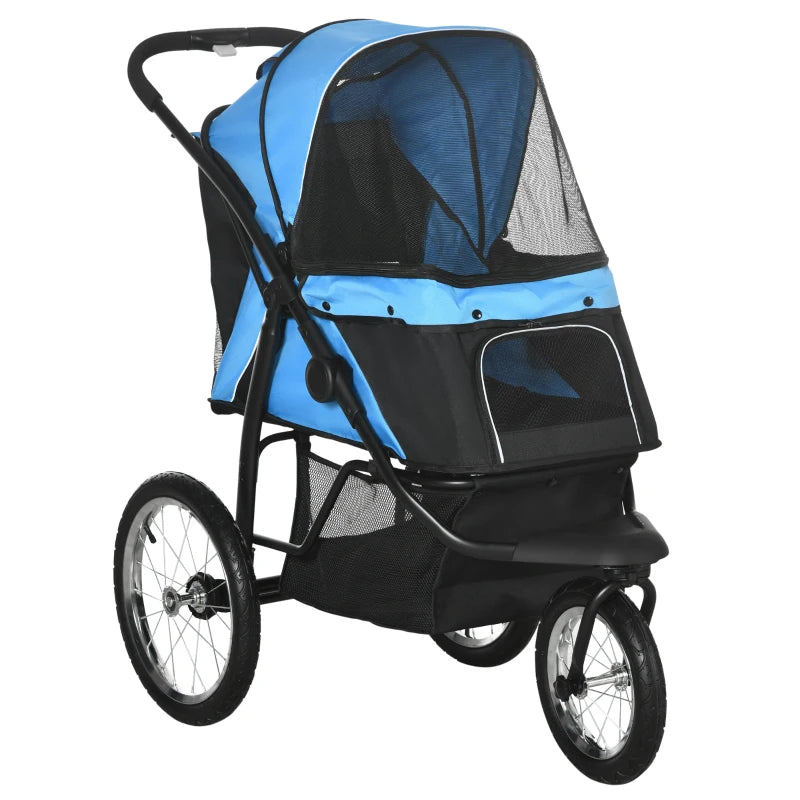 jogging dog stroller PawHut 164V 3-Wheel Dog Jogging Stroller