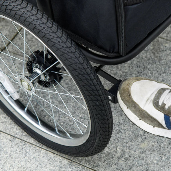 PawHut 197V Large Foldable 4-Wheel Pet Stroller Incl. Removable Cushion Dog Stroller PawHut Silver Circle Pets