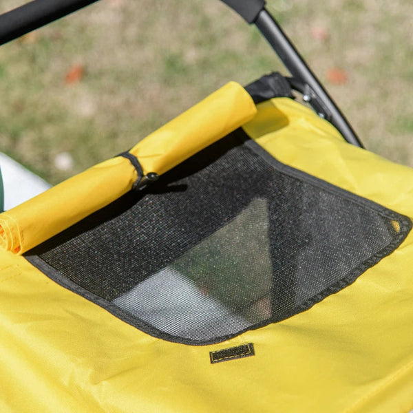 PawHut 197V Large Foldable 4-Wheel Pet Stroller Incl. Removable Cushion Dog Stroller PawHut Silver Circle Pets