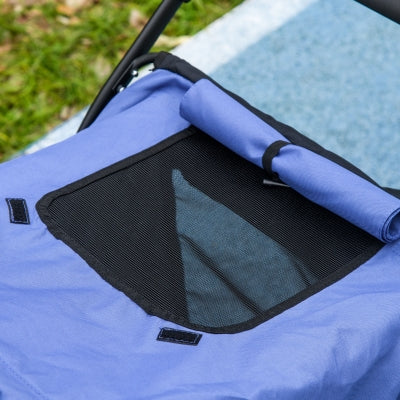 PawHut 197V Large Foldable 4-Wheel Pet Stroller Incl. Removable Cushion Pet Strollers PawHut Silver Circle Pets