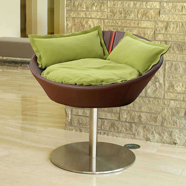 Pet Interiors Cosmo Buffalo Leather Deluxe Cat Bed Cat Bed Pet Interiors Silver Circle Pets